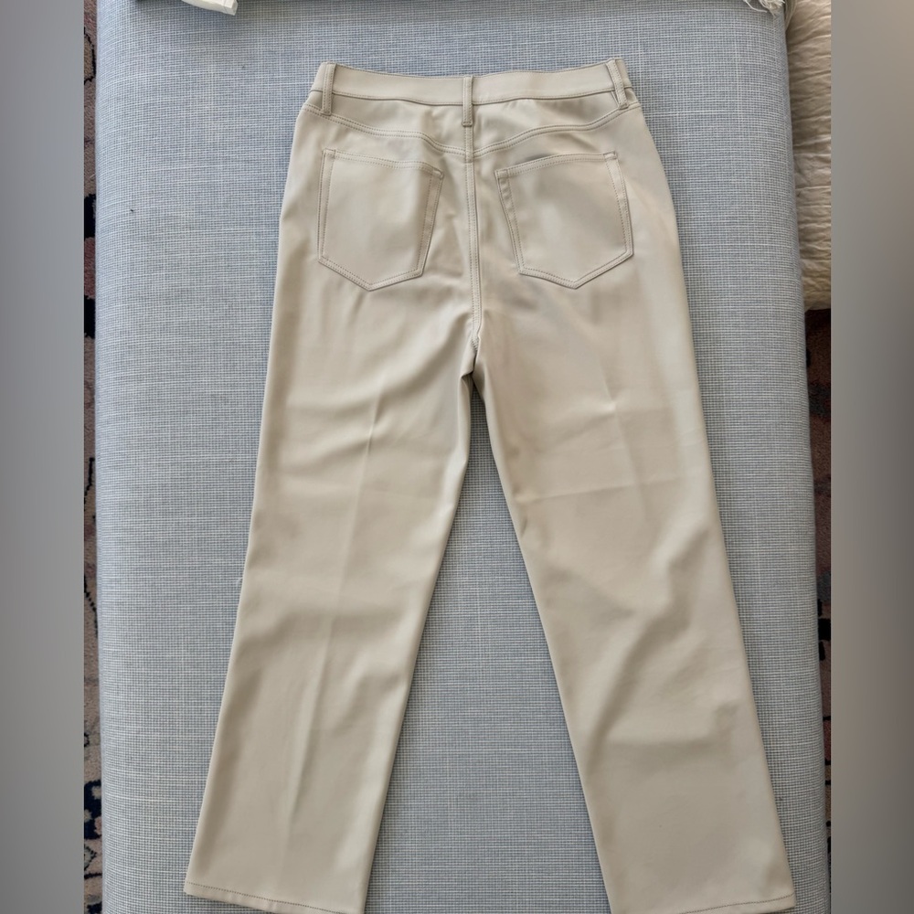 LOFT Women’s Ivory Faux Leather Pants - Picture 3 of 6